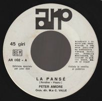 7 " AMORE PETER LA PANSE' / BUTTA LA CHIAVE juke box ed Ita