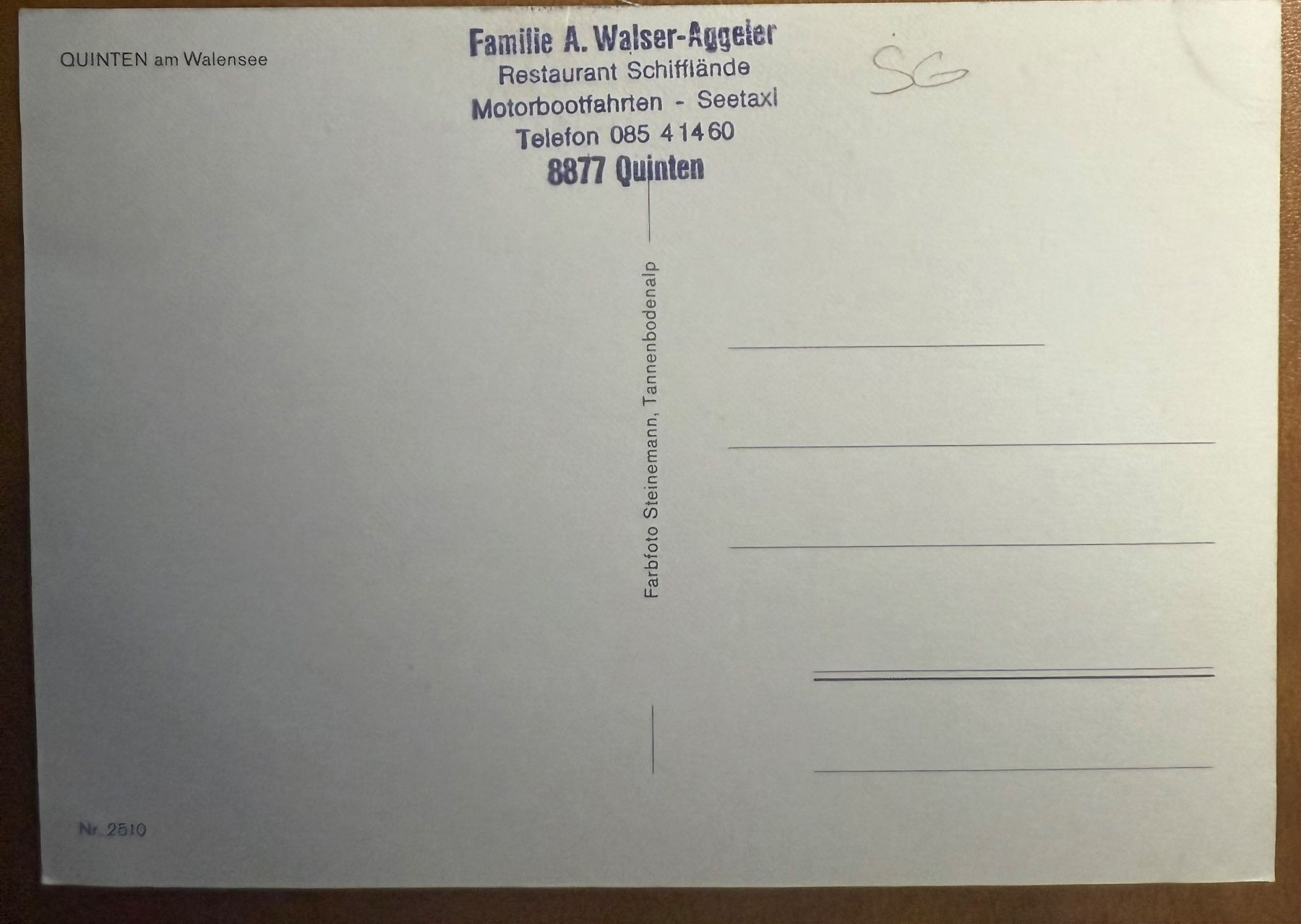 Cartoline postali: AK: Quinten - Walenstadtsee – Usato da Lutry venduto da Ediego 1