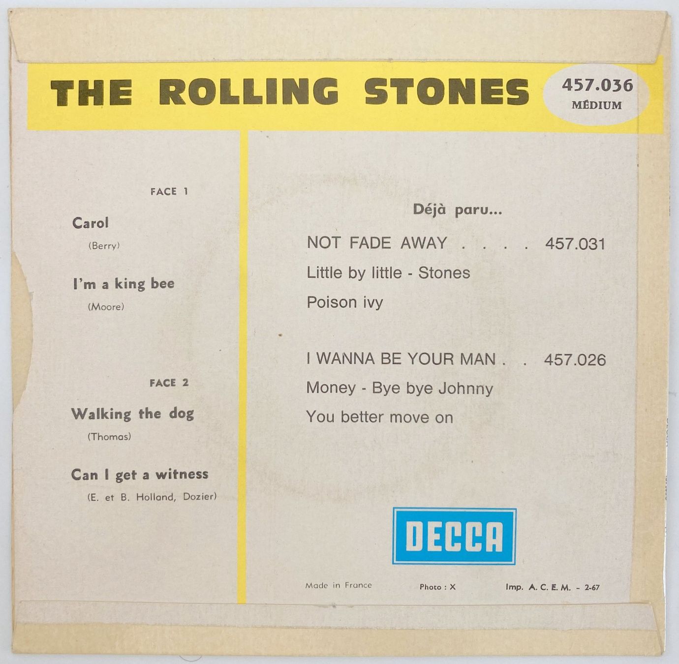 Schallplatten: ROLLING STONES - CAROL – Gebraucht aus Bottens von hotter-than-hell 1