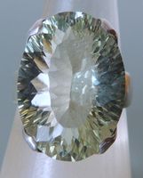 Konkav geschliffener grüner Amethyst Fingerring Silber 925