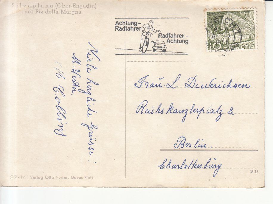 Cartoline postali: Silvaplana 1958 – Usato da Bürglen TG venduto da StampGraf 1