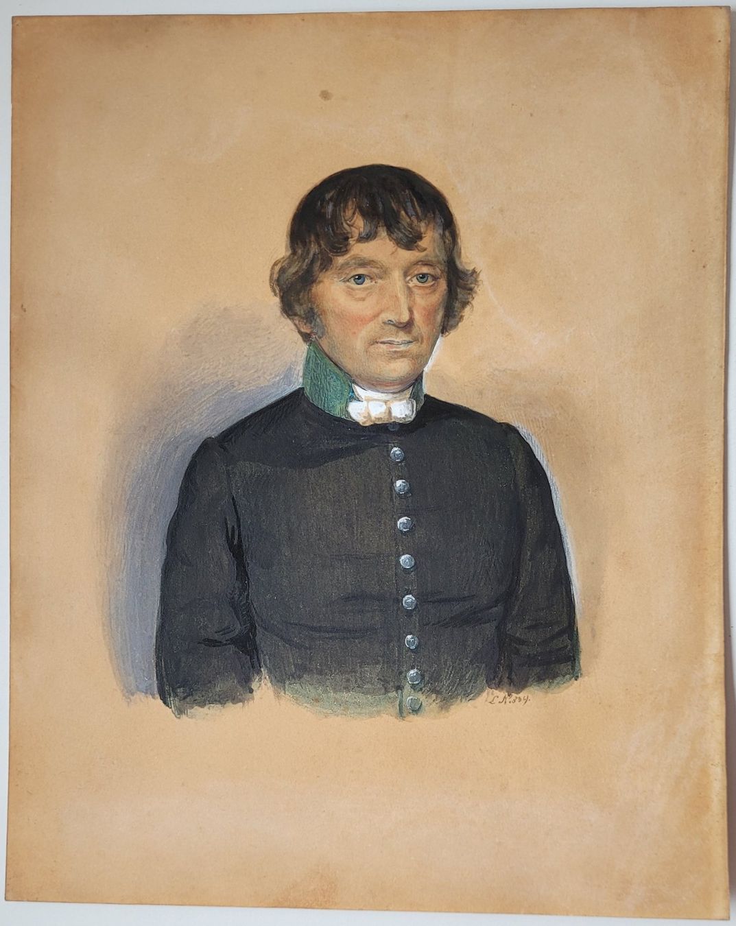 Gemälde: Meisterliches Tempera Gemälde Portrait Monogramm L.N. 1839 – Gebraucht aus Basel von Roberto002 1