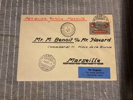 RF 27.5 Brief Genf - Marseille mit AK Stempel sehr sauber