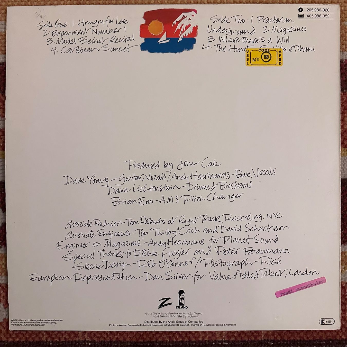 Dischi in vinile: LP - John Cale - Caribbean Sunset – Usato da Breganzona venduto da Onairda75 1