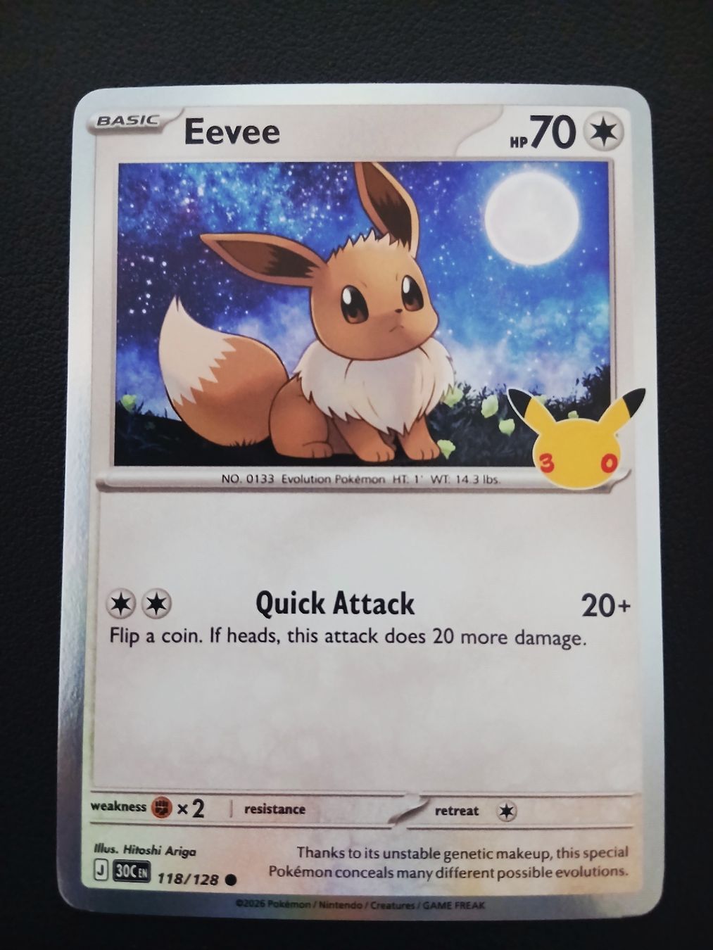 Pokémon Carte collezionabili: Eevee Attack Pokémon 30th Celebration Englisch – Nuovo (secondo la descrizione) da Regensdorf venduto da Baba_Basar 3