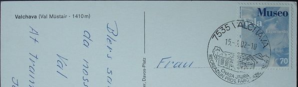 Cartoline postali: VALCHAVA Val Müstair – Usato da Jona venduto da philajona 1