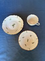 Antike Tasse mit Untertasse + Dessertteller Meissen Stadt