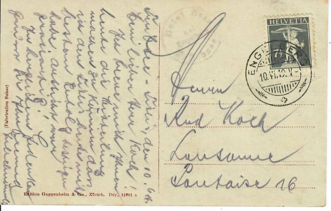 Ansichtskarten: Titlisgipfel  1919 – Gebraucht aus Hochdorf von Ziegel-16 1