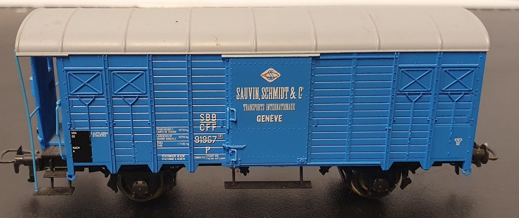 Roco Modellini di ferrovie: ROCO:DC: SBB GÜTERWAGEN K3 "SAUVIN" BLAU – Usato da Biglen venduto da taunus82