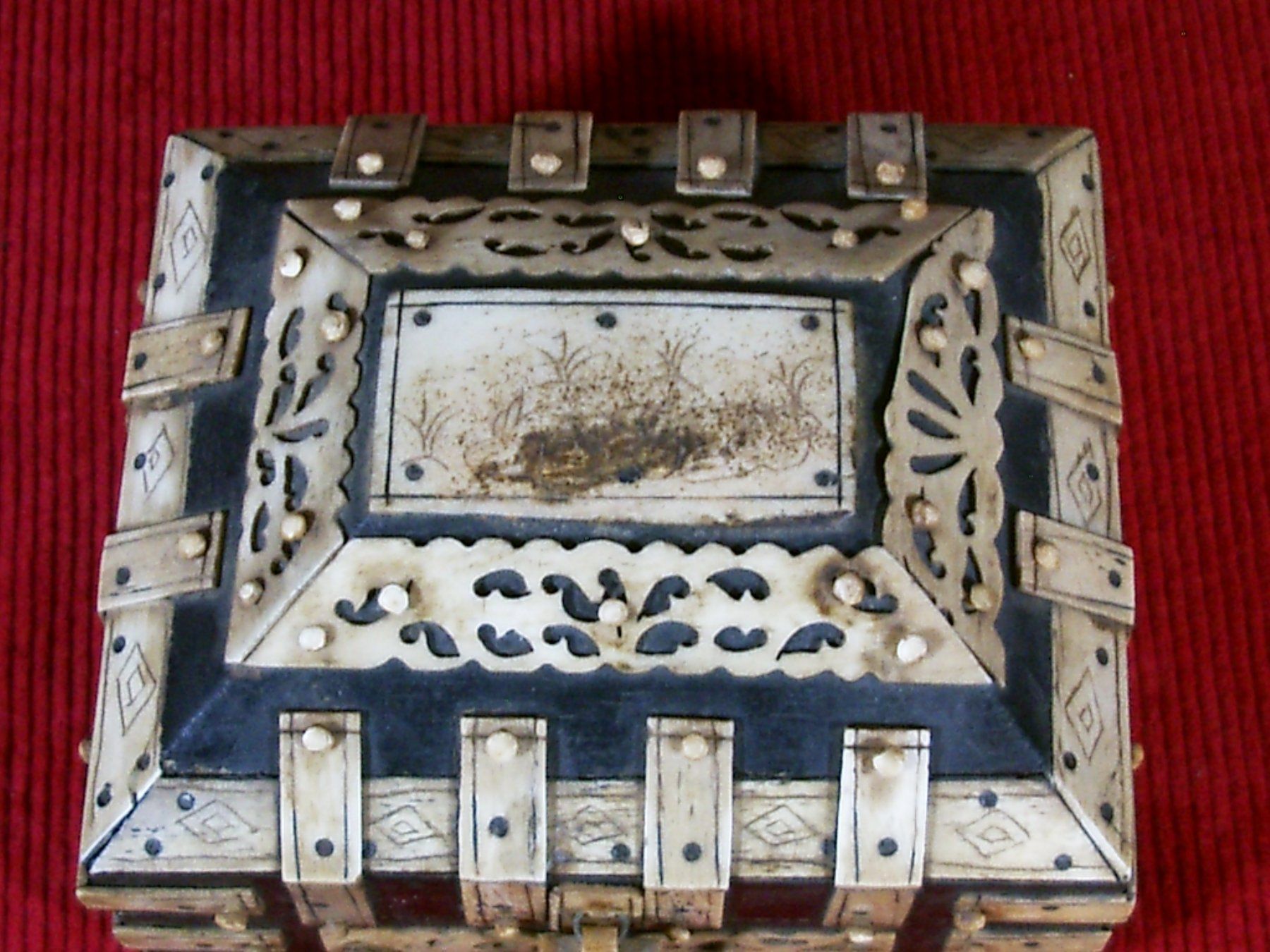 Barattoli: Anglo - Indische Schatulle mit Knochen Overlay - antik – Usato da Laupen ZH venduto da tonisculati 3