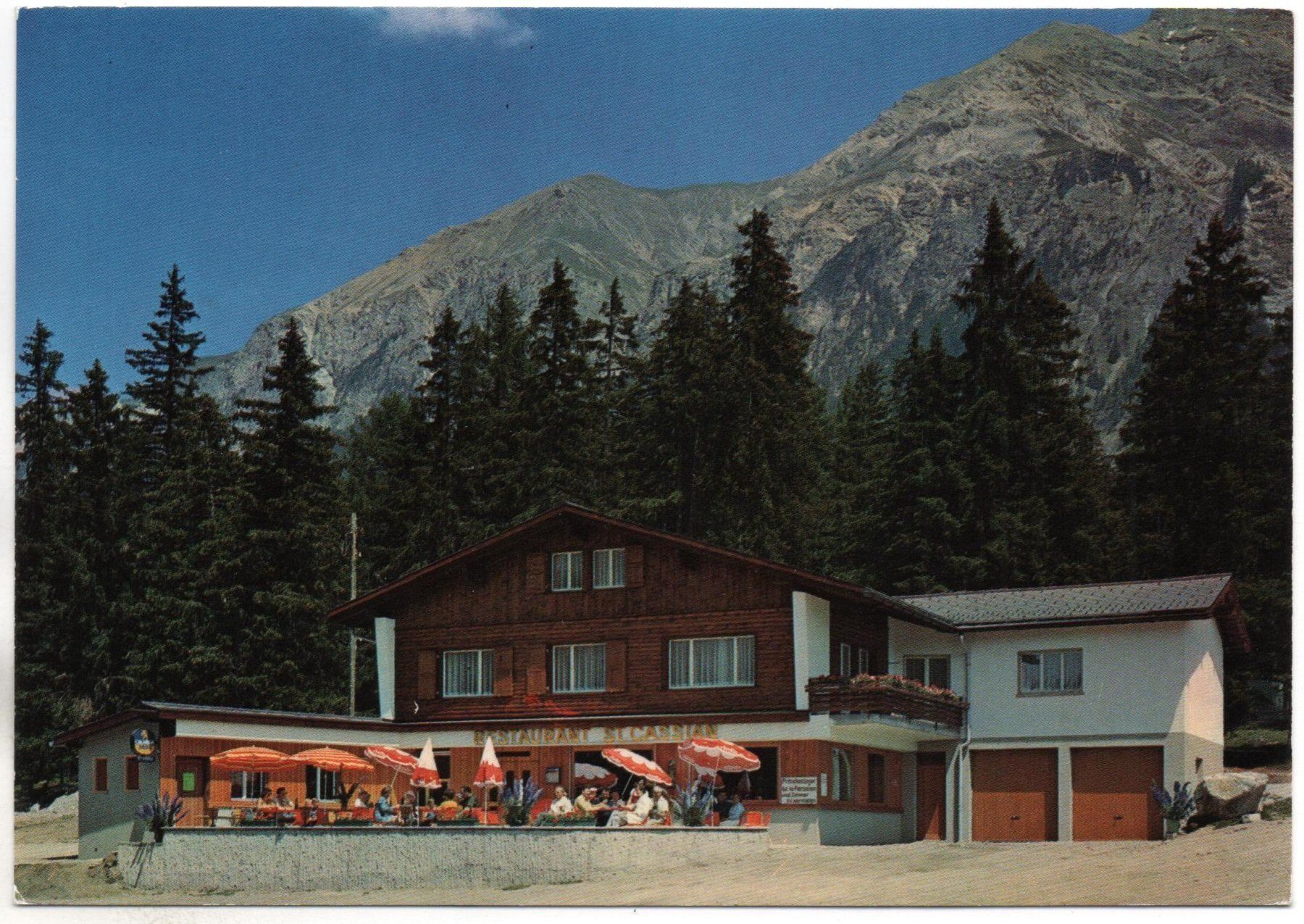 Cartoline postali: LANTSCH bei Lenzerheide - Restaurant und Camping St. Cassian – Usato da Jona venduto da philajona