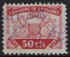 50 cts. Fiskalmarke von LAUSANNE