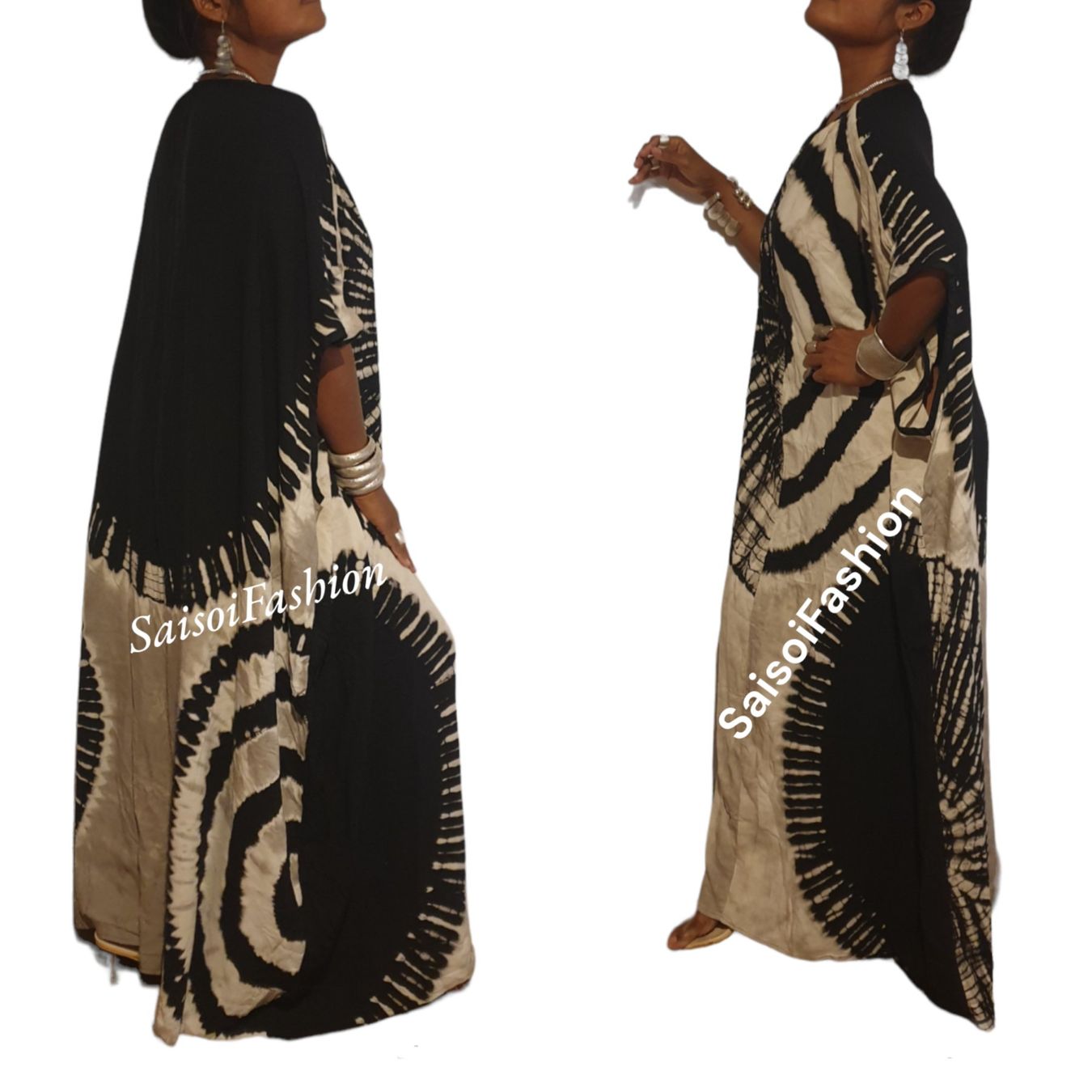 Vestiti: Sommer blackWax Batik Handmade Klassisch-elegantes Maxikleid – Nuovo e nell'imballaggio originale da Ebmatingen venduto da SaisoiFashion 5