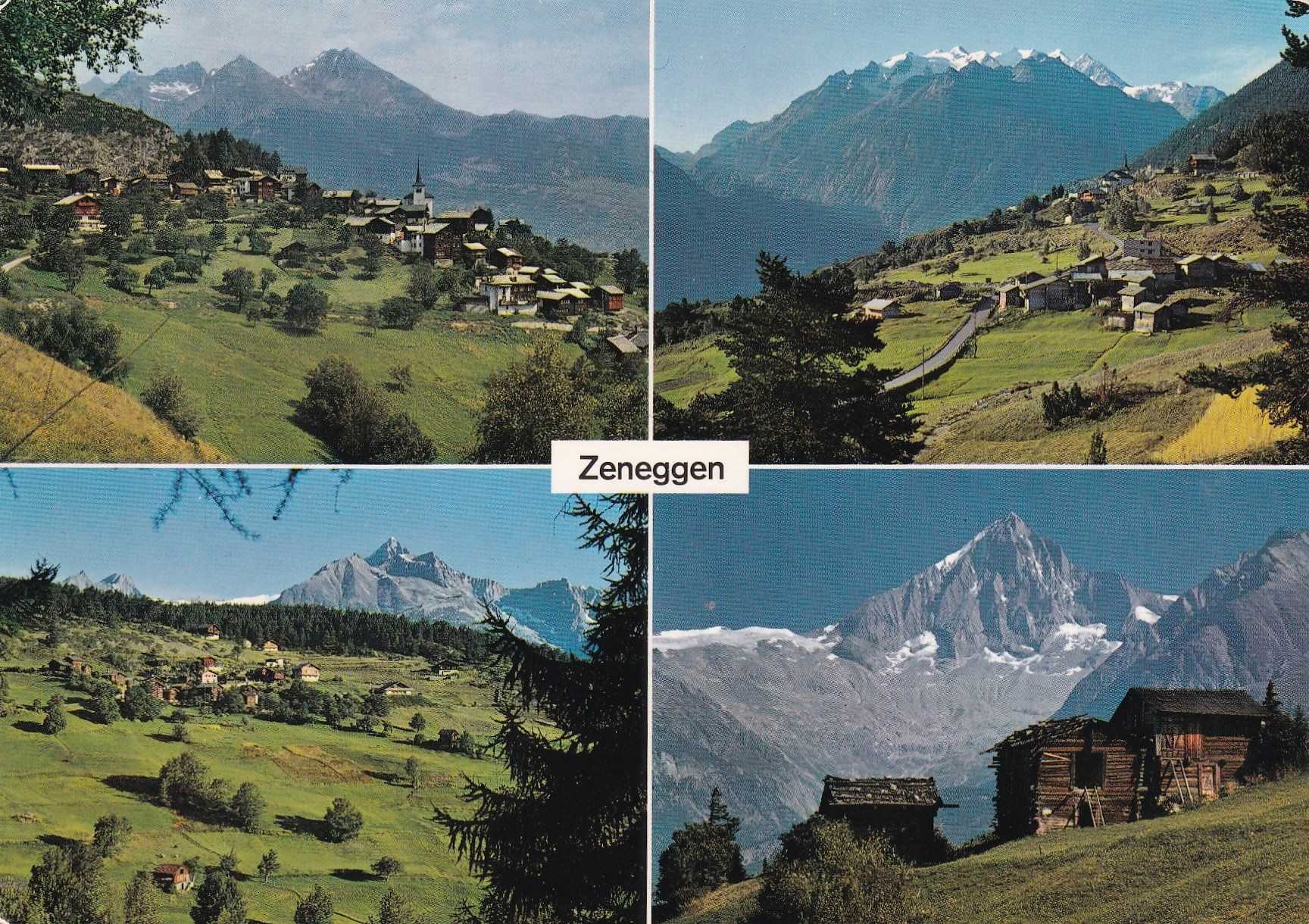 Ansichtskarten: Zeneggen Wallis Multivues  1971 – Gebraucht aus Cormoret von Pascalll2001