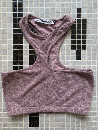 Débardeur crop top HUNDHUND 💕🖤rose taille M 