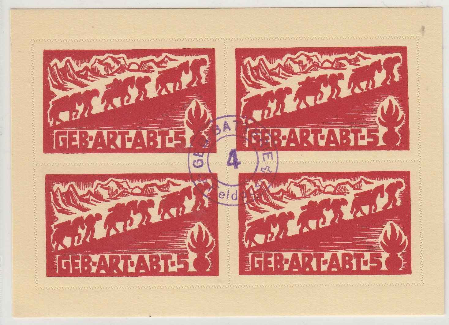 Tous les timbres: Artillerie 50/3** Geb.Art.Abt.5 Kat.25.- – D'occasion à Herrliberg par Lfrifda
