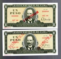 Cuba noten 2 stück  Muestra-Especimen UNC