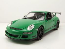 Porsche 911 / 997 GT3 RS 2010 grün / schwarz  1:18 von Welly