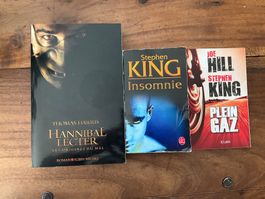 Lot de 3 livres Thriller: Stephen King, Hannibal Lecter