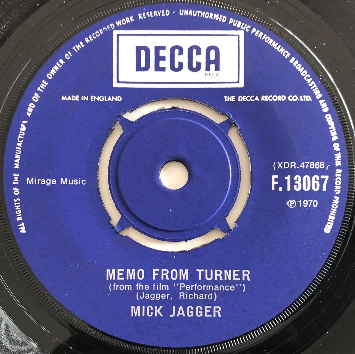 Dischi in vinile: THE ROLLING STONES / MICK JAGGER - MEMO FROM TURNER – Usato da Poliez-Pittet venduto da Newtown-Records 2