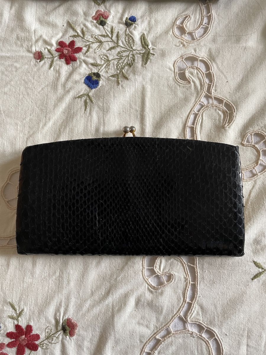 Brieftaschen: Vintage Lizard Black exotic leather Wallet – Gebraucht aus Zürich von MISSYS-WONDERBAG