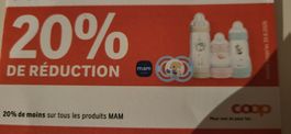 Coop Bon: 20% Rabatt auf das ganze MAM Sortiment bis 300626!