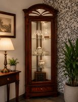 Eckschrank Vitrine Nussbaum Empire Biedermeir Vintage