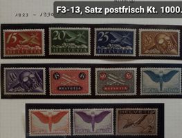 Fp1) F3-13, Flugpostmarken Satz postfrisch Kt. 1000.-