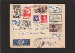 Flugbrief Algerien - Dänemark , gel. 30.ll.1950