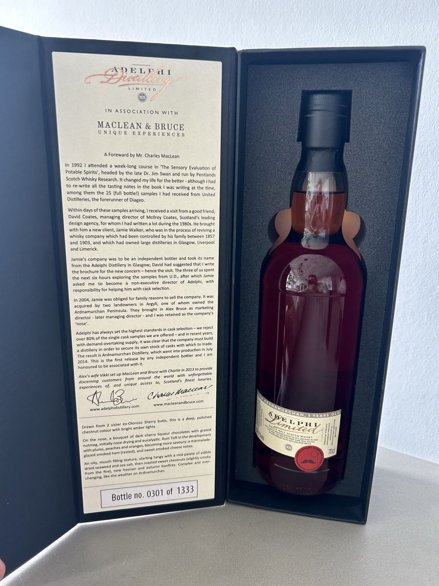 Bevande alcoliche: Ardnamurchan 2015 Single Malt by Adelphi – Nuovo (secondo la descrizione) da Basel venduto da rog_l7qd 5