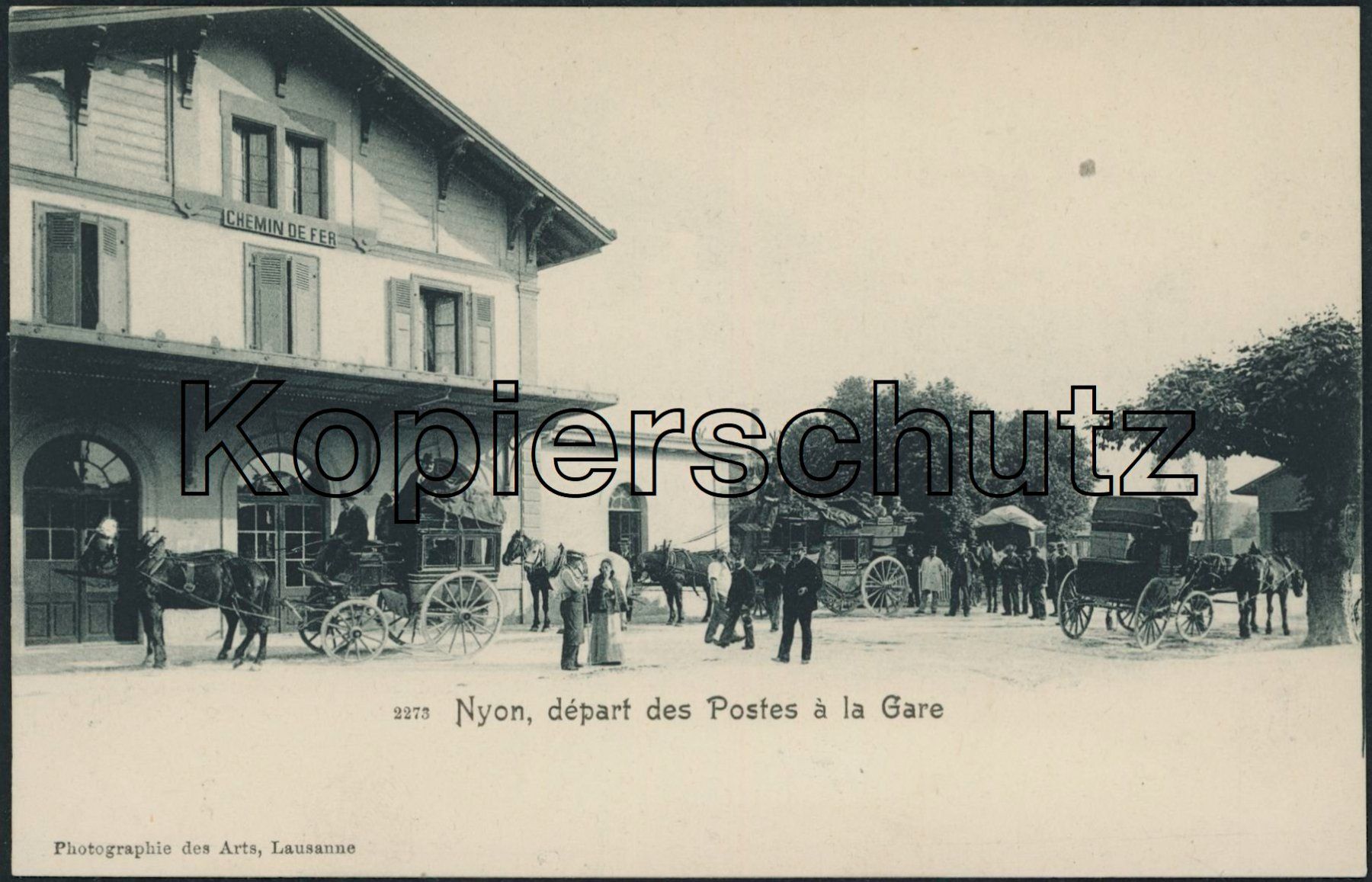 Cartoline postali: VD Nyon - Postkutsche - Bahnhof - Bahn – Nuovo (secondo la descrizione) da Schindellegi venduto da leecollect