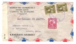 1944 - 2 x Zensur - Venezuela -> CH via Trinidad por Clipper