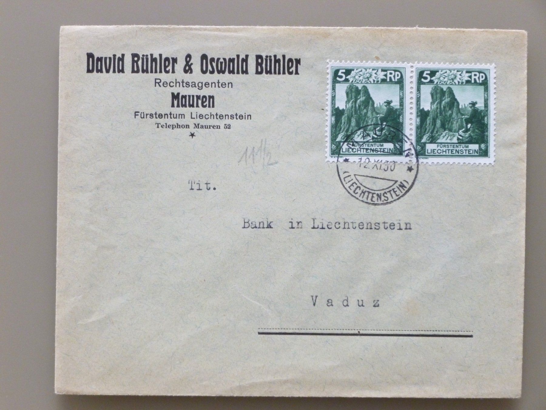 Tutti i francobolli: FL - Lot:  4 Bedarfsbriefe 1922 - 1930 – Usato da Uster venduto da schepus23 4