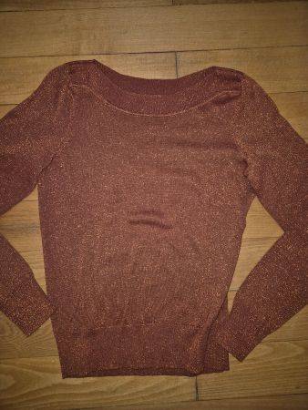 Pullover, King Louie, Gr. S, Rostrot mit Glitzer, wie neu