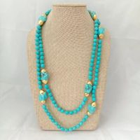 Wunderschön Türkis lange Halskette Perle Collier Turquoise