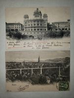Alte Ansichtskarten Bern Bundeshaus und Stadtansicht, 1903