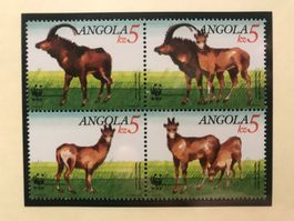 WWF Angola 1990 Riesenrappenantilope Satz postfrisch 4er-Bl.