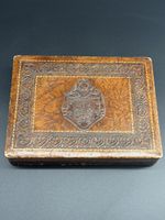 Boîte à bijoux italienne cuir florentin vintage