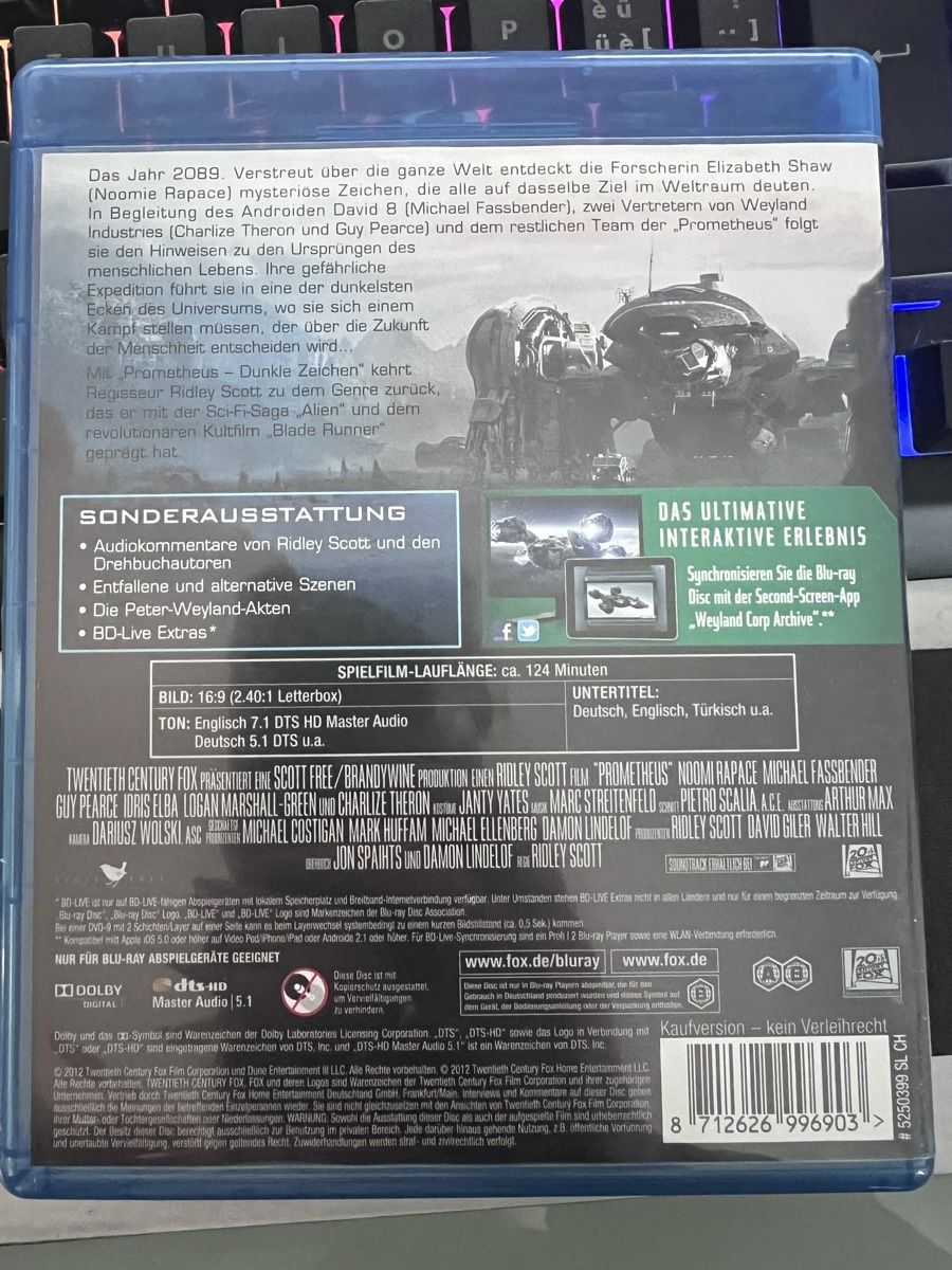 Tutti i DVDs: bluray prometheus – Nuovo (secondo la descrizione) da Härkingen venduto da hamschter73 1