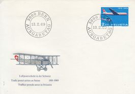 1969 Luftpostverkehr der Schweiz FDC Swissair