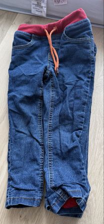 2 Kinder Jeans Hose blau, mit Bund und Schnürung,