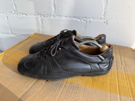 BALLY Herren Leder Sneaker Schnürschuhe Schwarz Vintage