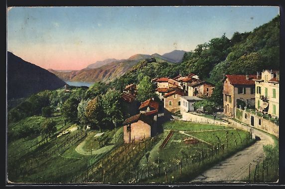 Cartoline postali: Agra, Blick auf das Dorf und den Luganer – Usato da Berlin venduto da bartko-reher