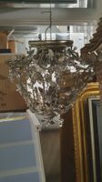 Deckenlampe Krone Blatt Kristall Metall verziert Antik Look