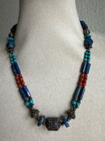Lapislazuli, Türkis und Korallen Kette