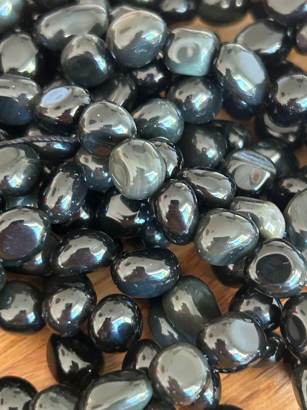 Pietre preziose: Strang echte silver Obsidian Nuggets 8-10 mm – Nuovo e nell'imballaggio originale da Niederrohrdorf venduto da Ytobi 2