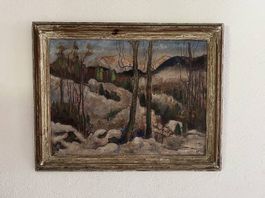 Adolf Fehr Ölgemälde  Alpine Schweizer Winterlandschaft