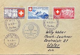 Schweiz 1939 Ballonwettfliegen Landesausstellung Zürich