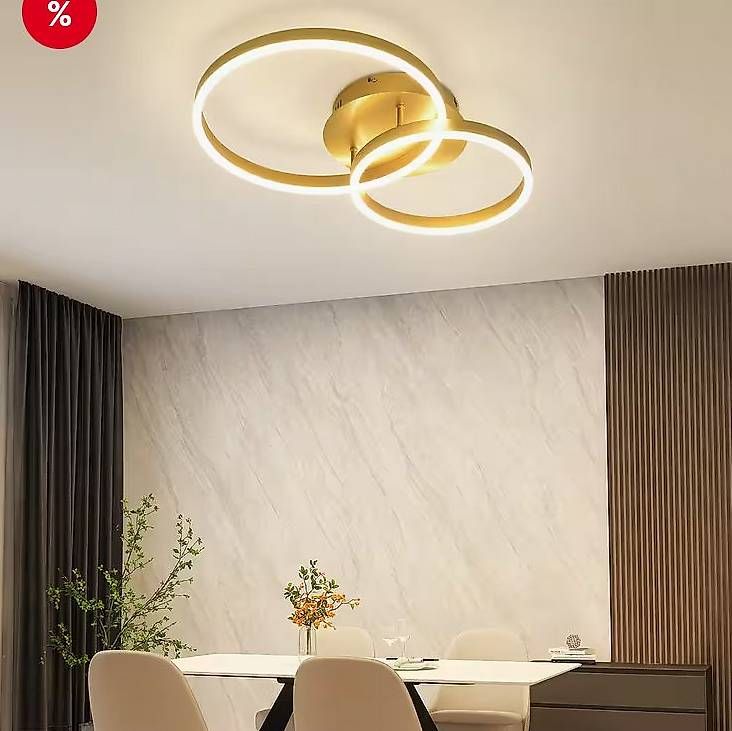 Lampadari & plafoniere: LED Deckenleuchte Wohnzimmer Modern Gold 2 Ring Dimmbar – Usato da Biberstein venduto da jas014