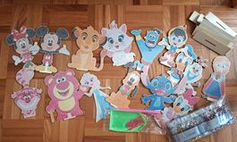 Lot de 15 décos en bois diamond painting Disney neuves